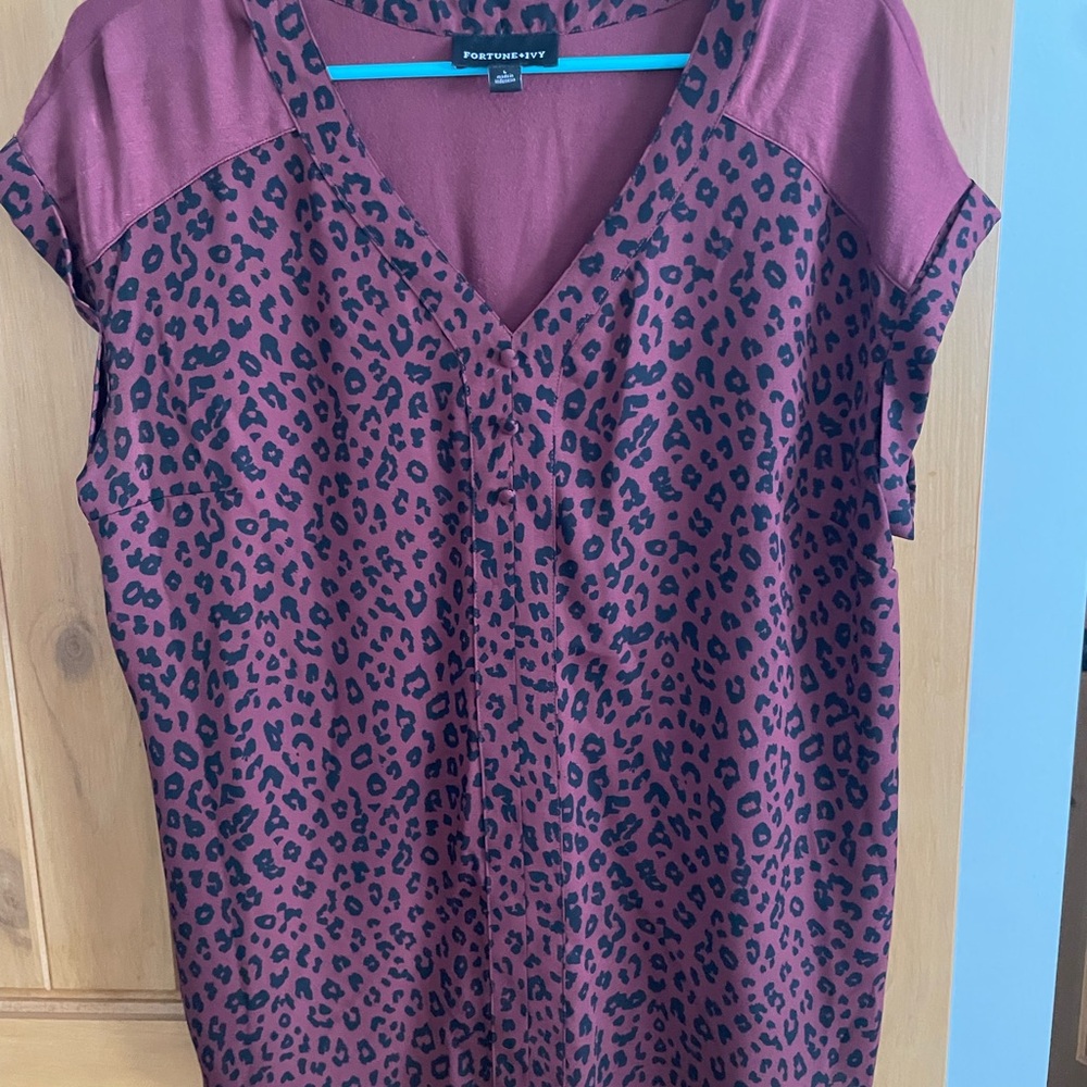 Purple Relaxed Cap Sleeve Blouse